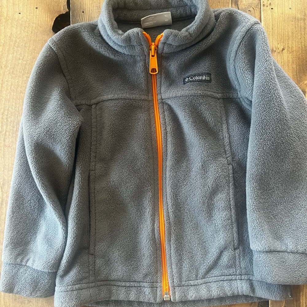 Columbia Fleece Jacket with Bright Orange Zipper 3T